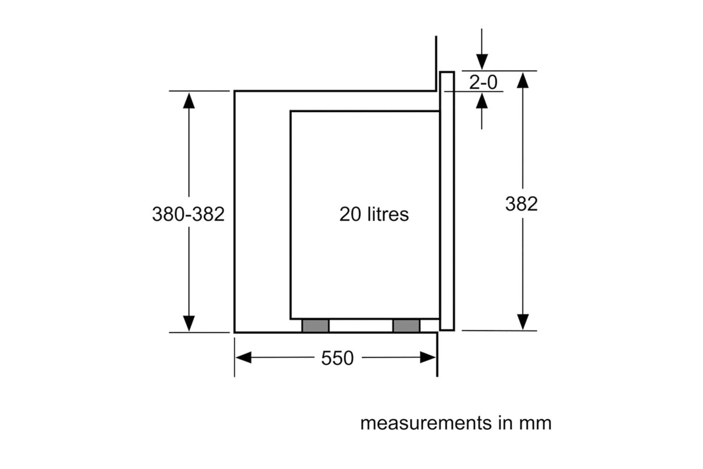 Bosch Series 4 20L 800W Built-in Microwave | BFL523MB0B | Black