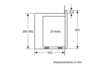 Bosch Series 4 20L 800W Built-in Microwave | BFL523MB0B | Black