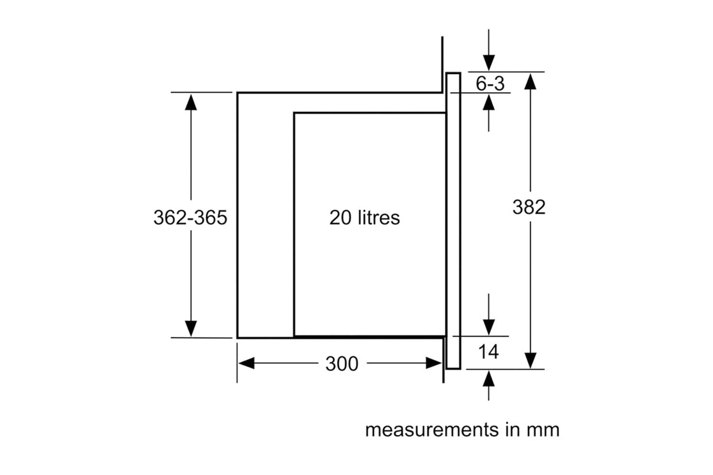 Bosch Series 4 20L 800W Built-in Microwave | BFL523MB0B | Black