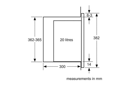 Bosch Series 4 20L 800W Built-in Microwave | BFL523MB0B | Black