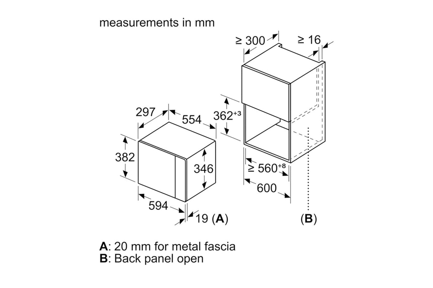 Bosch Series 4 20L 800W Built-in Microwave | BFL523MB0B | Black
