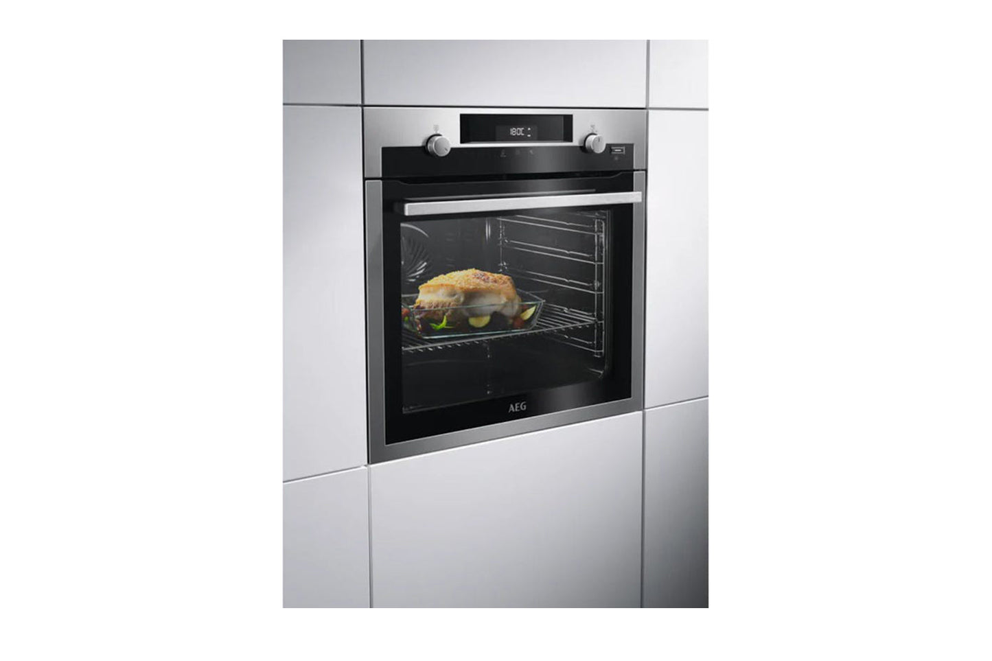 AEG 6000 Series Built-in Electric Single Oven | BPE556060M | Stainless Steel