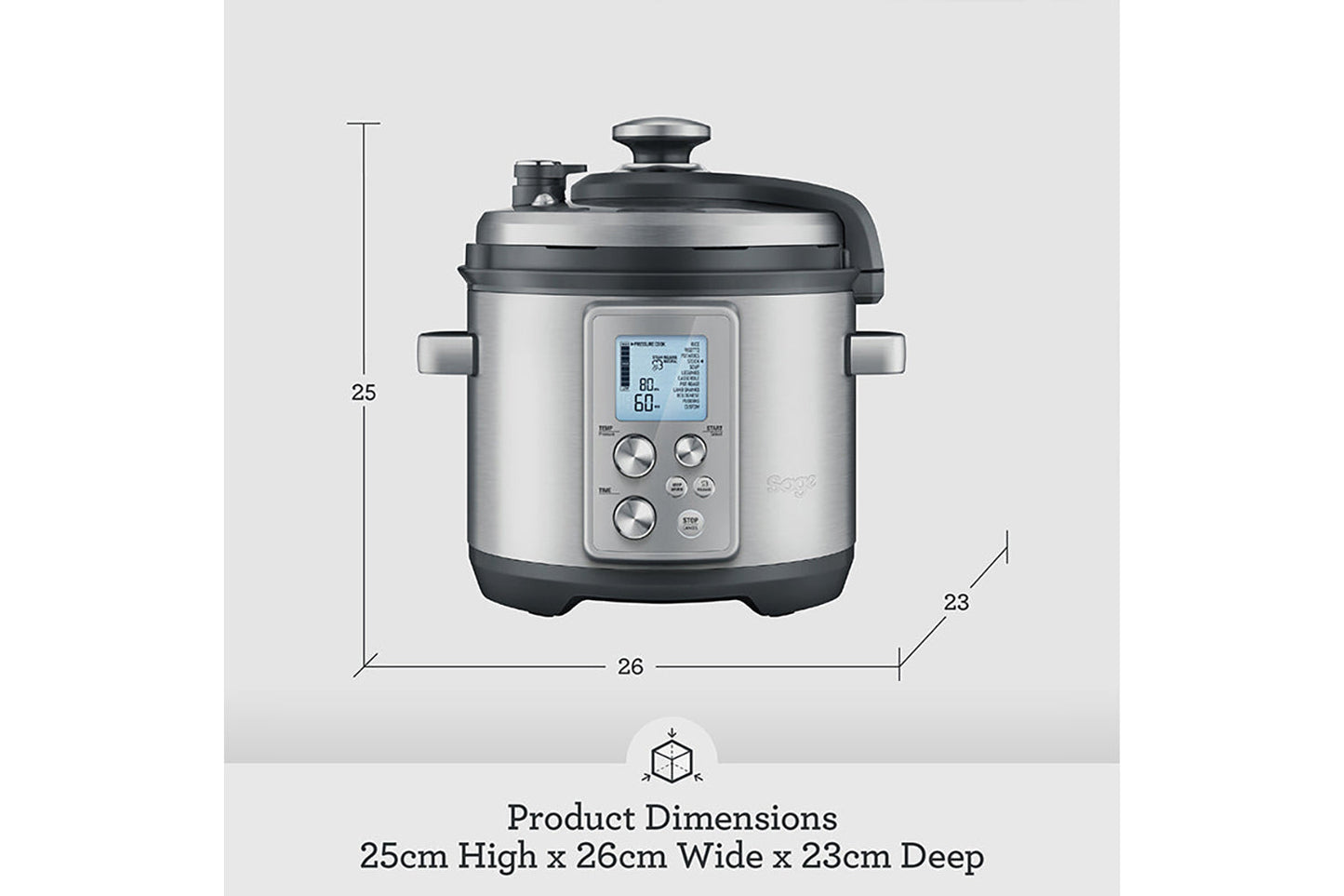 Sage The Fast Slow Pro Pressure Cooker | BPR700BSS | Brushed Stainless Steel