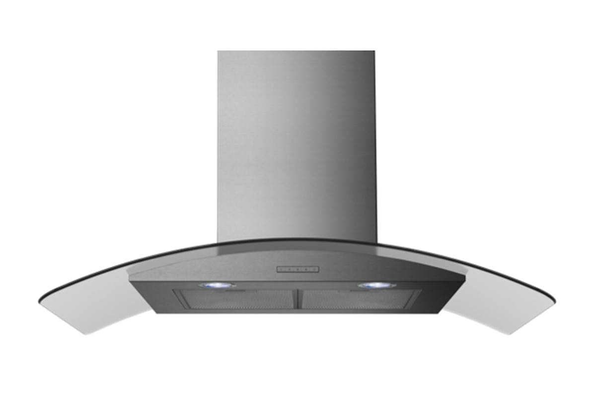 Belling 90cm Curved Glass Chimney Hood | CHIM904GSTA