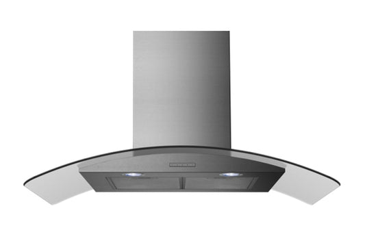 Belling 90cm Curved Glass Chimney Hood | CHIM904GSTA