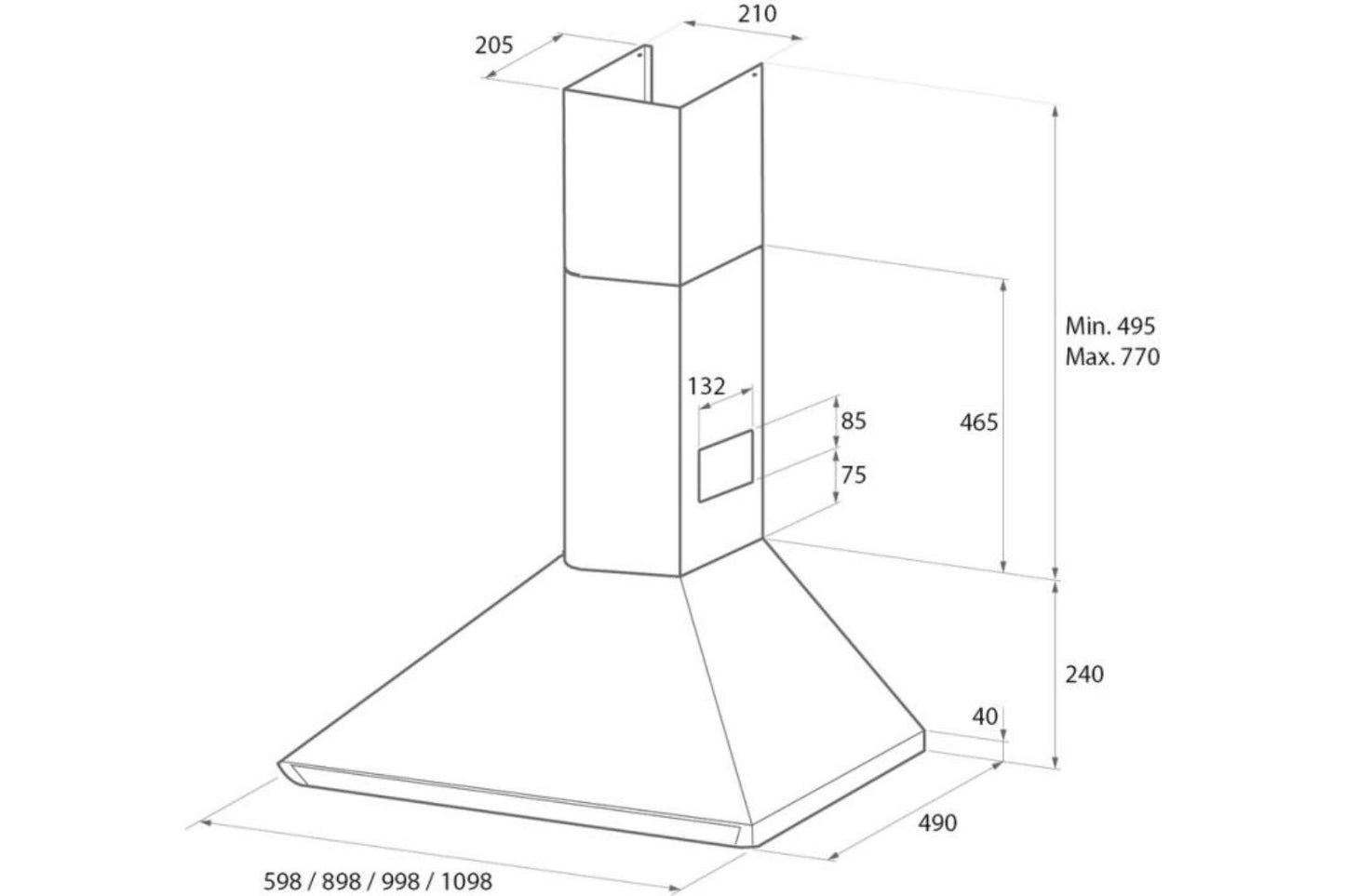 Rangemaster 100cm Classic Chimney Hood | CLAHDC100BC/ | Black