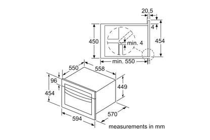 Bosch Series 4 44L 900W Built-in Combination Microwave Oven | CMA583MS0B | Stainless Steel