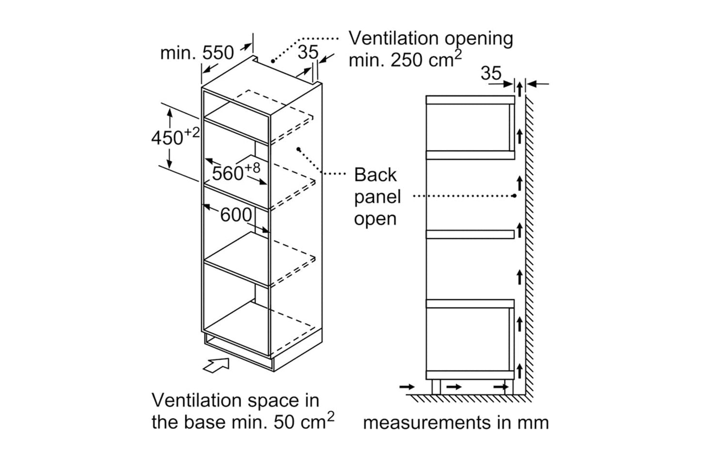 Bosch Series 4 44L 900W Built-in Combination Microwave Oven | CMA583MS0B | Stainless Steel