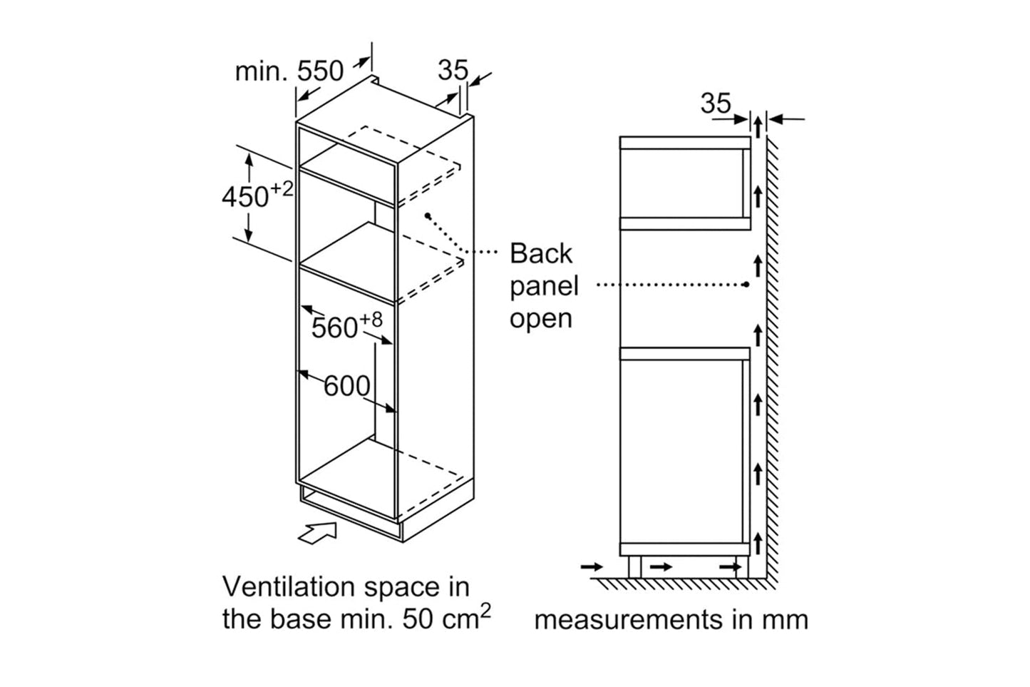 Bosch Series 4 44L 900W Built-in Combination Microwave Oven | CMA583MS0B | Stainless Steel