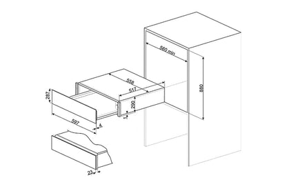Smeg 29cm Built-in Warming Drawer | CR329X