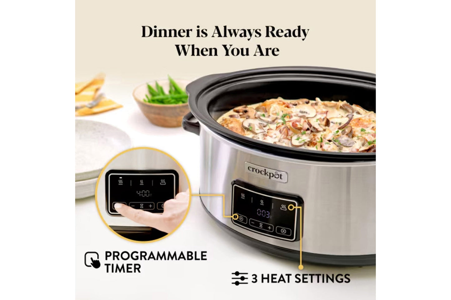 Crockpot 6.5 L Sizzle & Stew Digital Slow Cooker | CSC112
