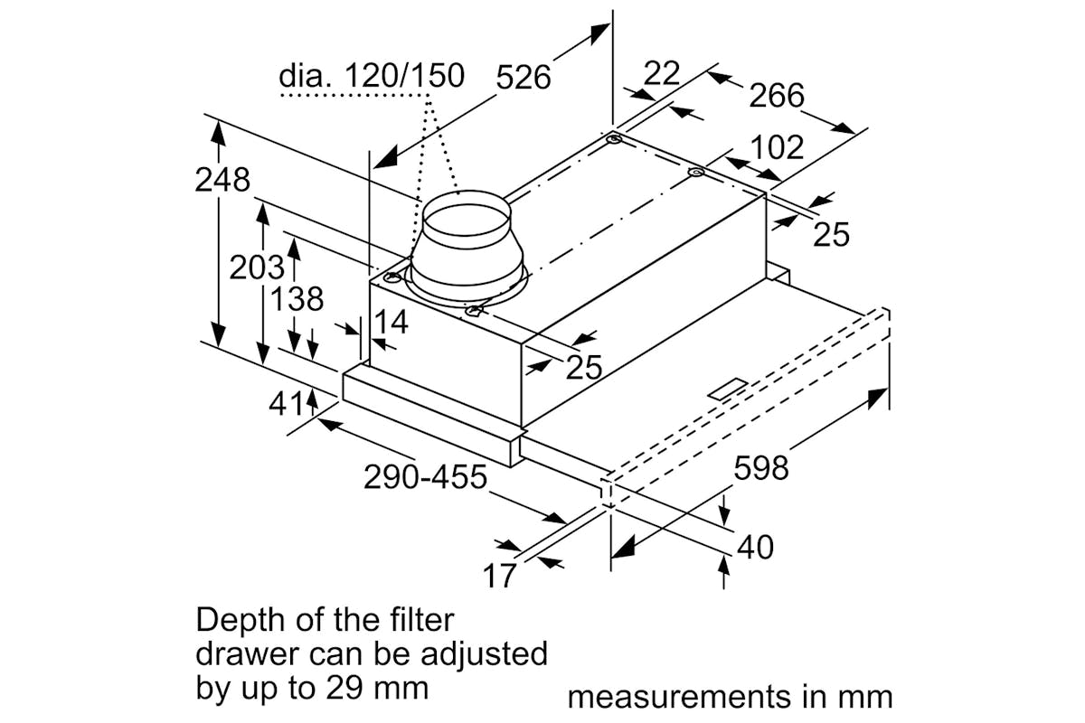 Neff N50 60cm Telescopic Cooker Hood | D46ED22N1B