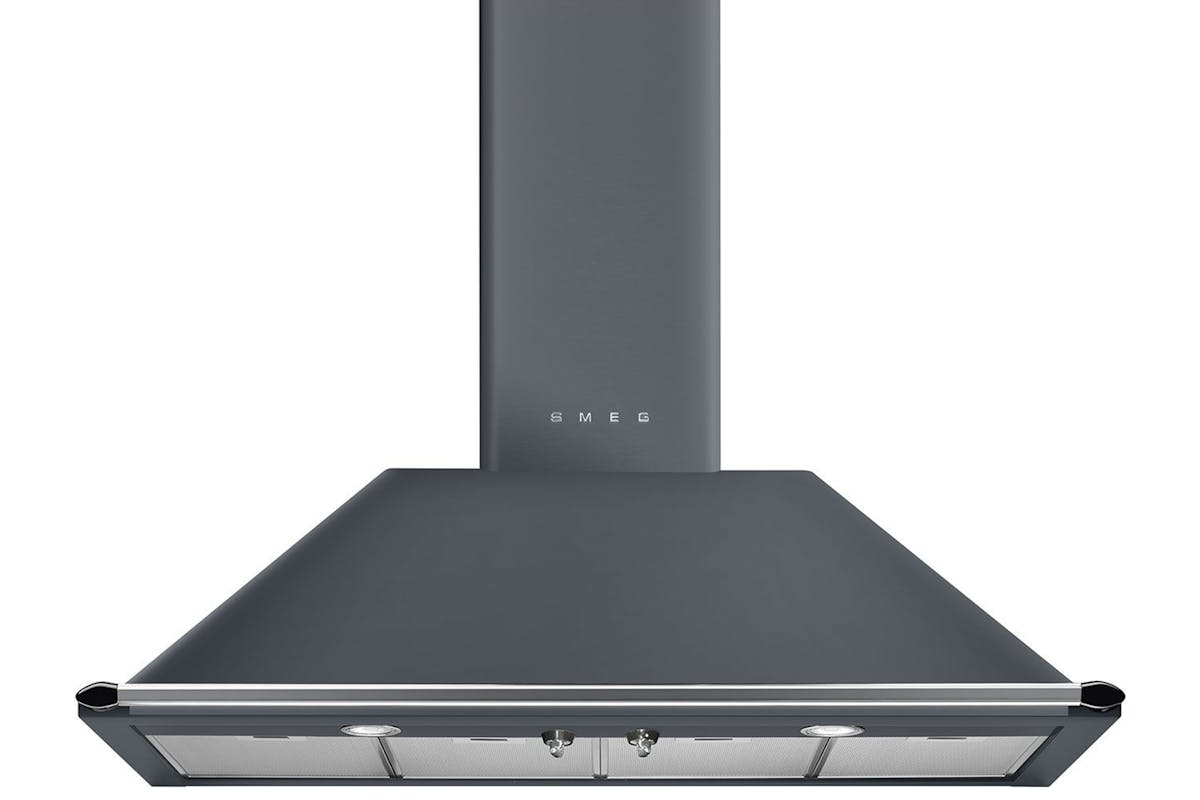 Smeg 110cm Victoria Chimney Cooker Hood | KT110GRE | Slate Grey