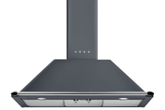 Smeg 90cm Victoria Chimney Cooker Hood | KT90GRE | Slate Grey