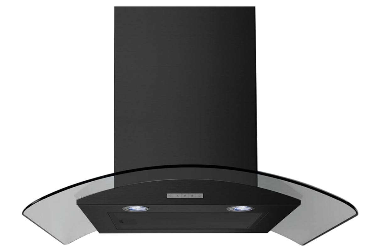 Belling 60cm Curved Glass Chimney Hood | CHIM604GBLK