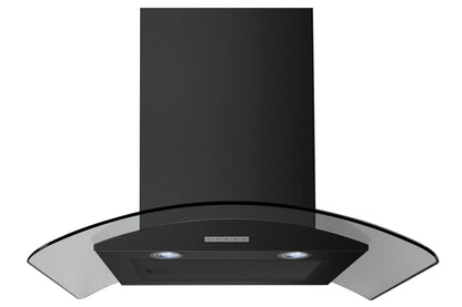 Belling 60cm Curved Glass Chimney Hood | CHIM604GBLK