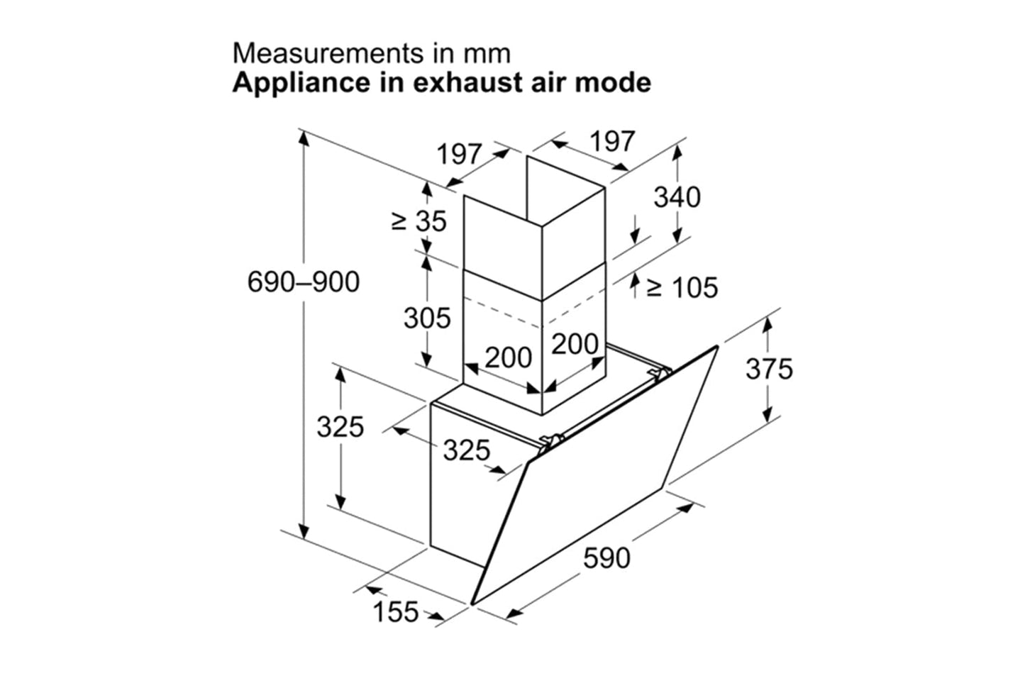 Neff 60cm Wall-mounted Cooker Hood | D63IDK1S0B