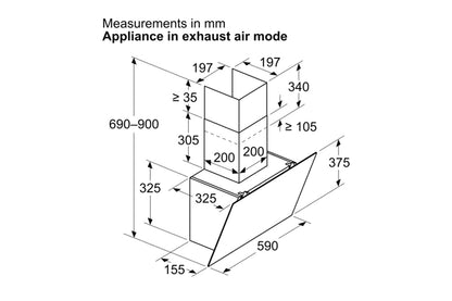 Neff 60cm Wall-mounted Cooker Hood | D63IDK1S0B