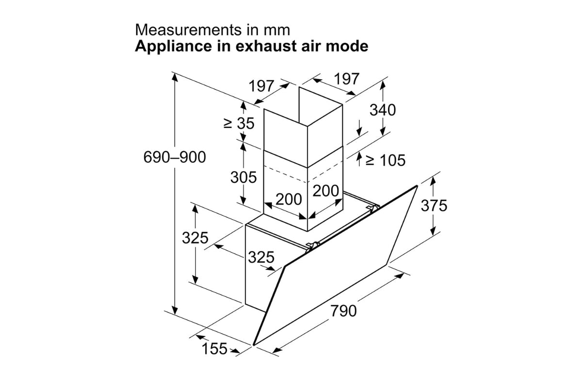 Neff N 30 Wall Mounted 80cm Cooker Hood | D83IDK1S0B
