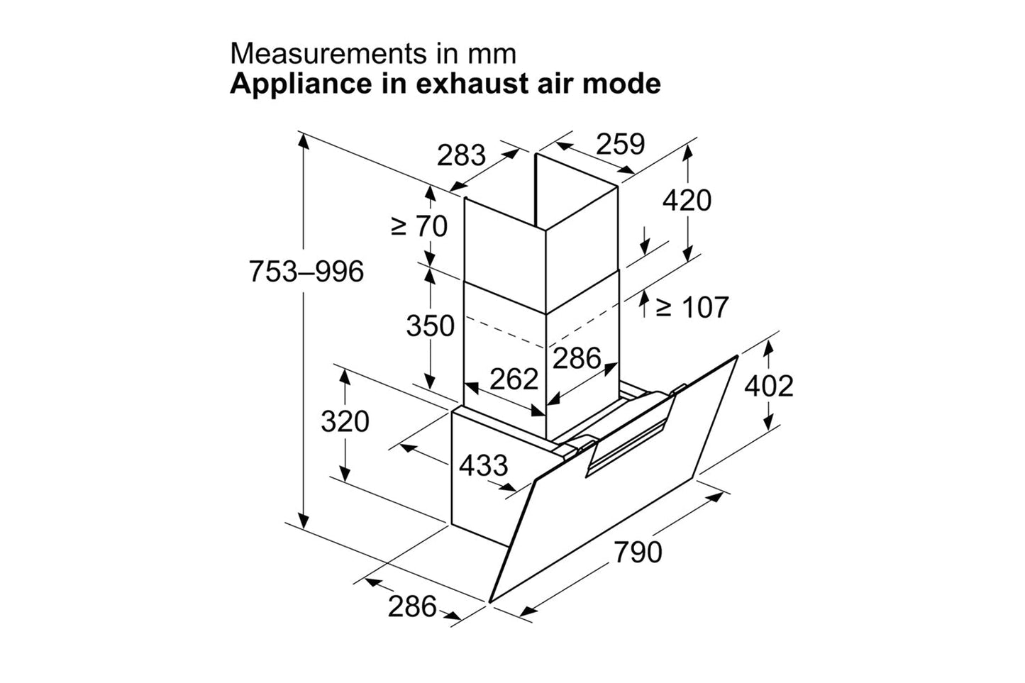 Neff N 50 Wall Mounted 80cm Cooker Hood | D85IFN1S0B