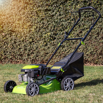 127cc 16"/41cm Hand-Propelled Petrol Lawnmower, 4-Stroke - DG100