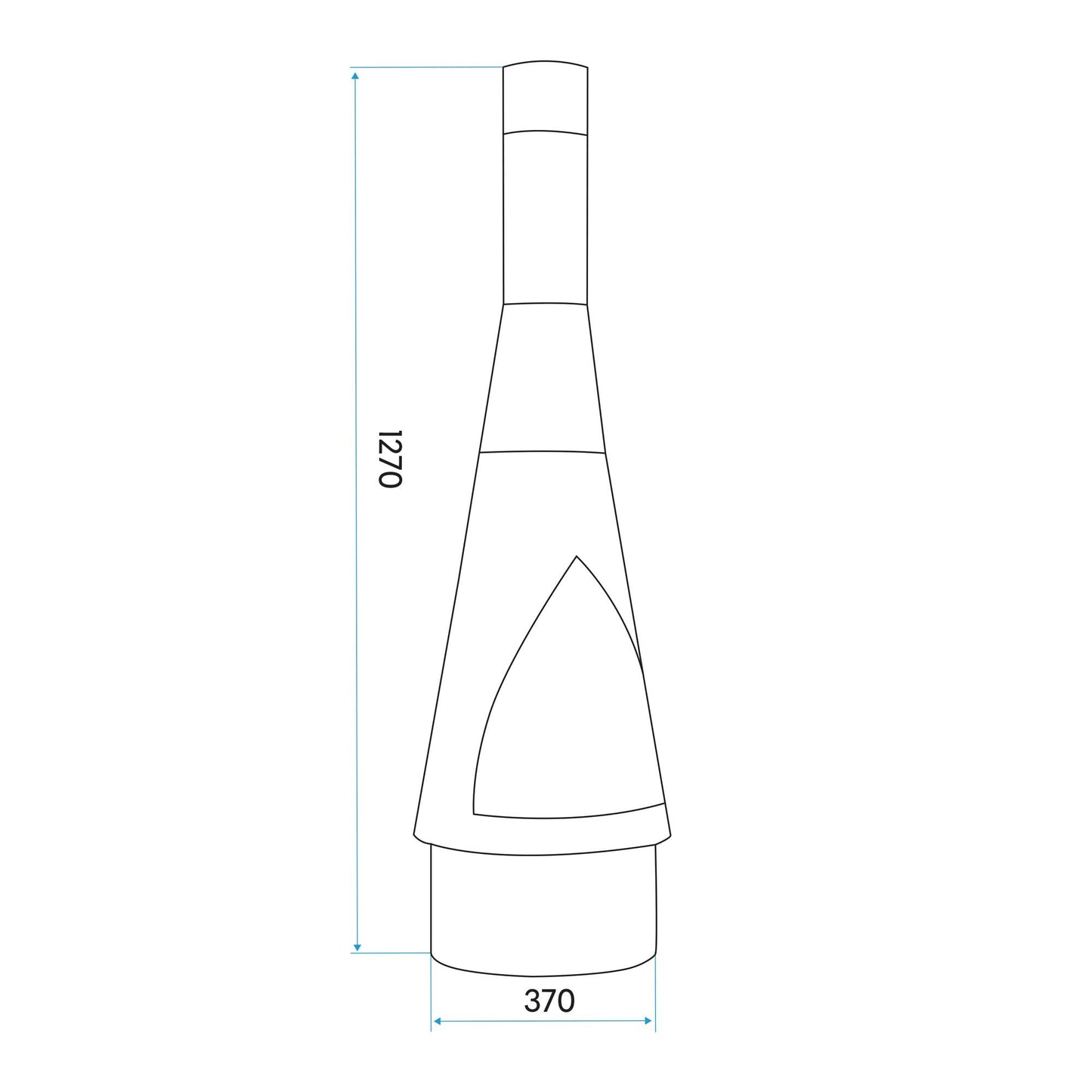 Outdoor Chiminea, Fireplace, Fire Pit - Black Steel - DG109