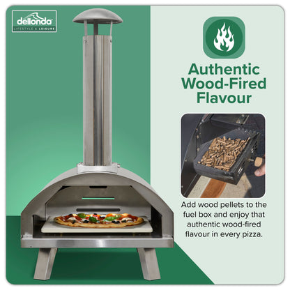 Wood-Fired Pizza Oven and Smoking Oven - Portable, Stainless Steel - DG11