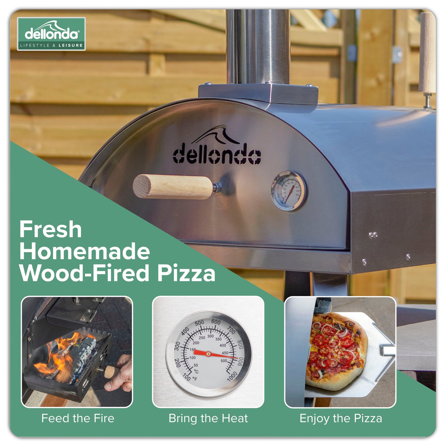 Wood-Fired Pizza Oven and Smoking Oven - Portable, Stainless Steel - DG11