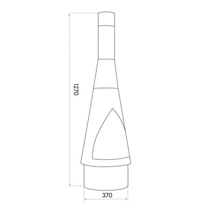 Conical Chiminea, Fireplace, Fire Pit, Heater, H127cm - Corten Steel - DG110