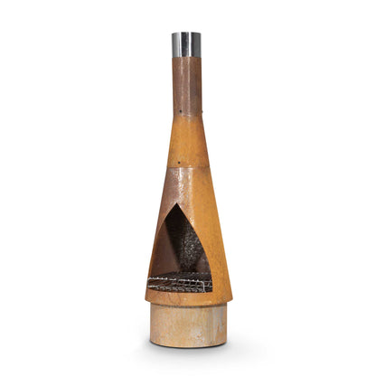 Conical Chiminea, Fireplace, Fire Pit, Heater, H127cm - Corten Steel - DG110