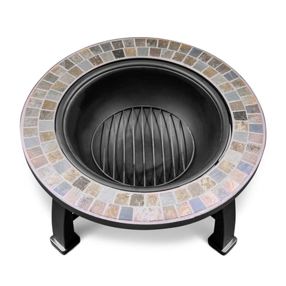 30" Deluxe Traditional Style Fire Pit/Fireplace/Outdoor Heater with Slate Top - DG111