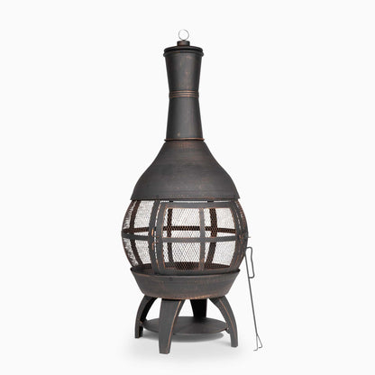 Deluxe 360° Chiminea/Fire Pit/Outdoor Heater - Antique Bronze Finish - DG112