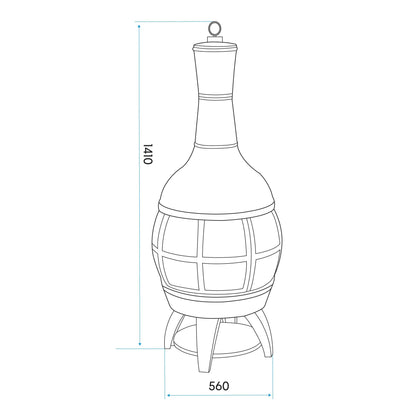 Deluxe 360° Chiminea/Fire Pit/Outdoor Heater - Antique Bronze Finish - DG112