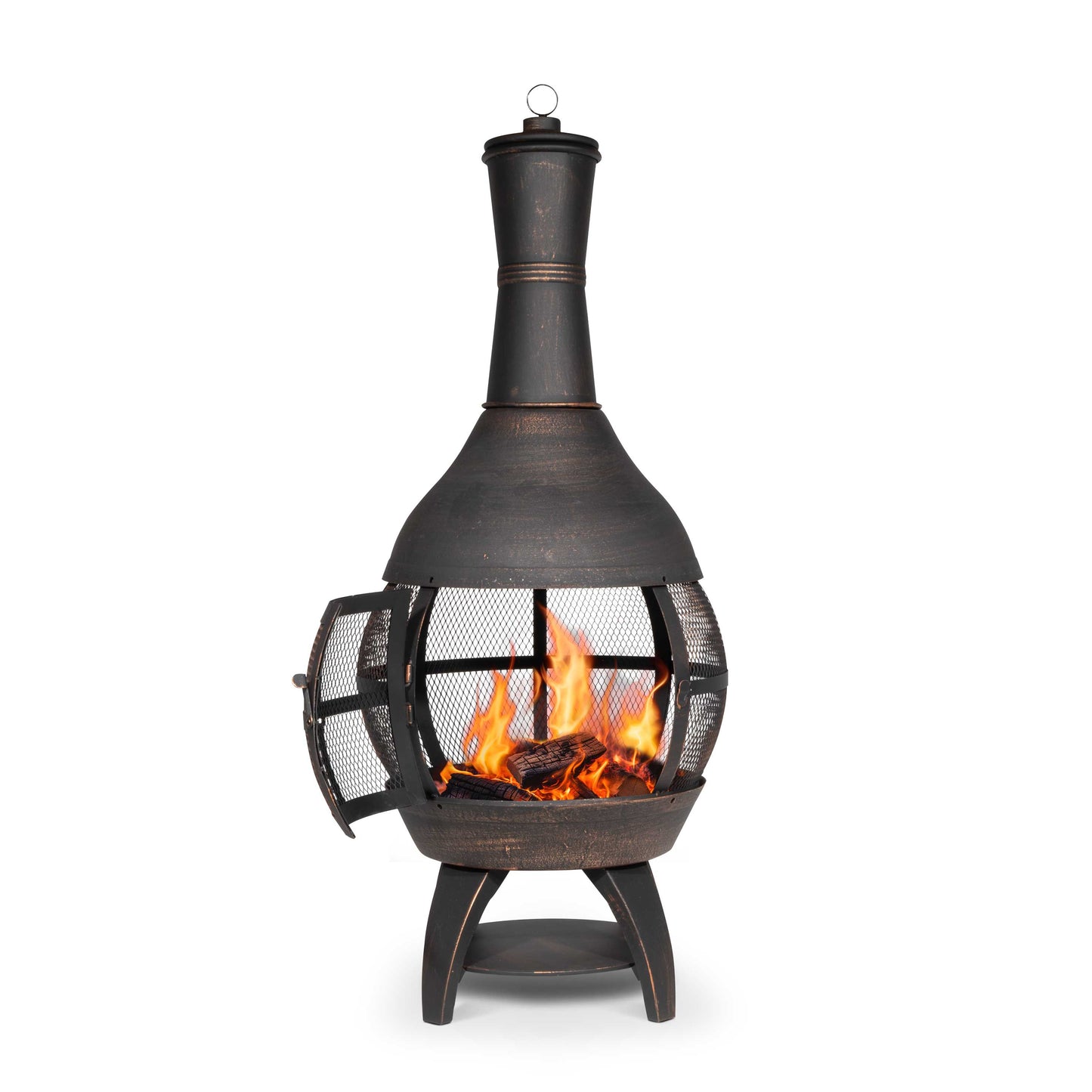 Deluxe 360° Chiminea/Fire Pit/Outdoor Heater - Antique Bronze Finish - DG112