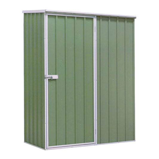 Galvanised Steel Metal Garden/Outdoor/Storage Shed, 5FT x 2.5FT, Pent Style Roof - Green - DG113