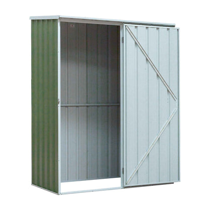Galvanised Steel Metal Garden/Outdoor/Storage Shed, 5FT x 2.5FT, Pent Style Roof - Green - DG113