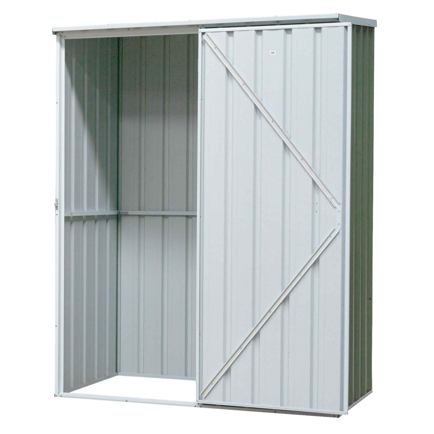 Galvanised Steel Metal Garden/Outdoor/Storage Shed, 5FT x 2.5FT, Pent Style Roof - Green - DG113