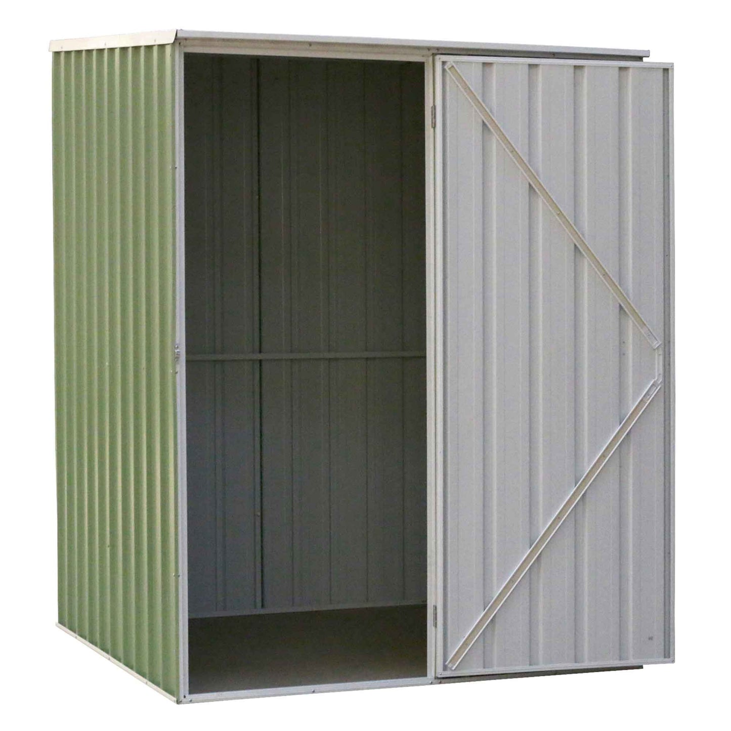 Galvanised Steel Metal Garden/Outdoor/Storage Shed, 5FT x 5FT, Pent Style Roof – Green - DG114