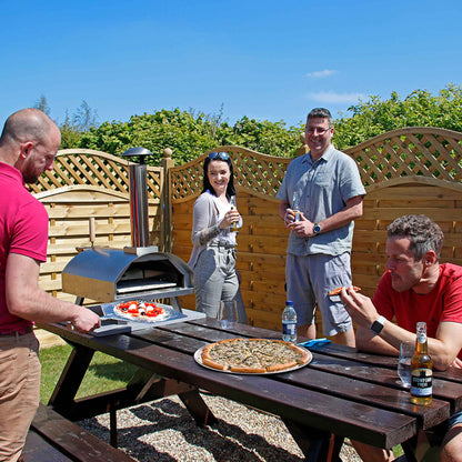 Wood-Fired 14" Pizza Oven and Smoking Oven with Pizza Peel & Cover - Portable, Stainless Steel - DG219