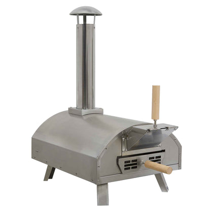 Wood-Fired Pizza Oven and Smoking Oven - Portable, Stainless Steel - DG11
