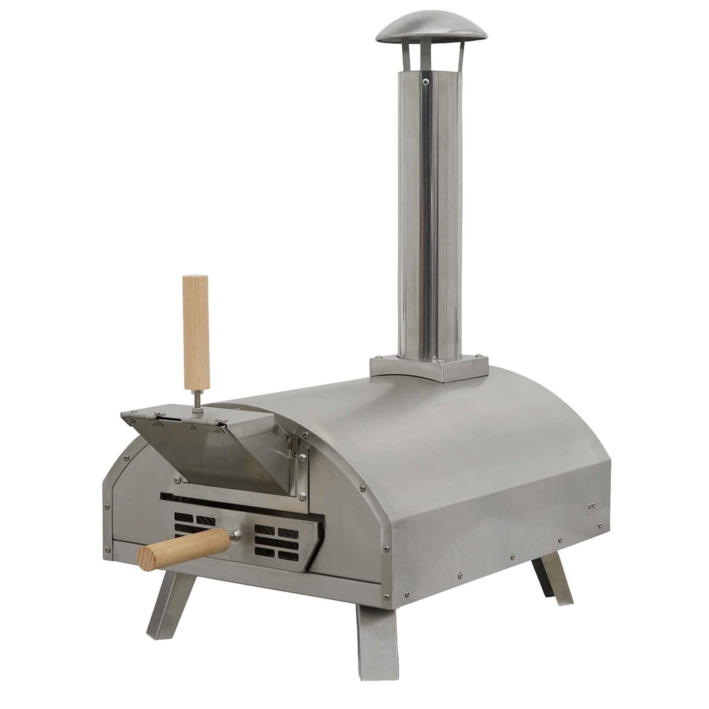 Wood-Fired Pizza Oven and Smoking Oven - Portable, Stainless Steel - DG11