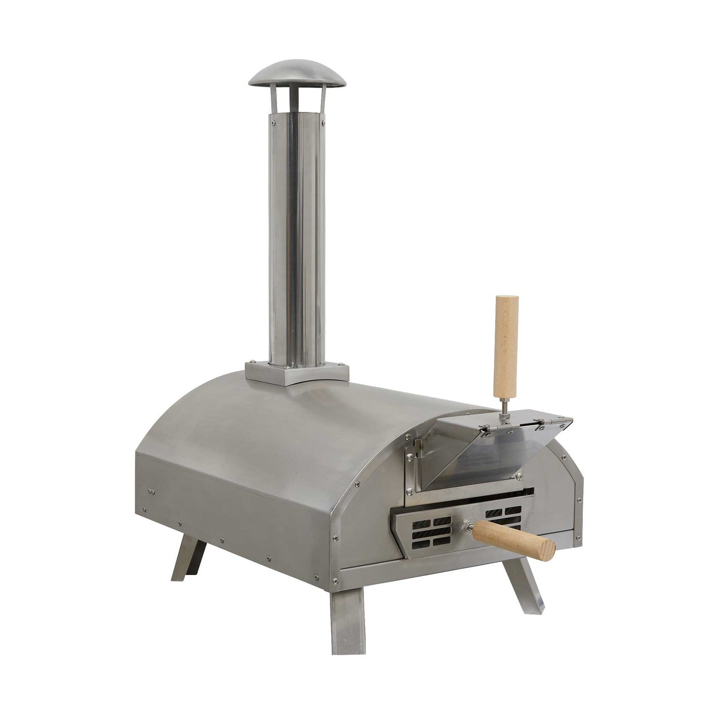 Portable Wood-Fired Stainless Steel Pizza Oven with Cover/Carry Bag and Trolley - DG259