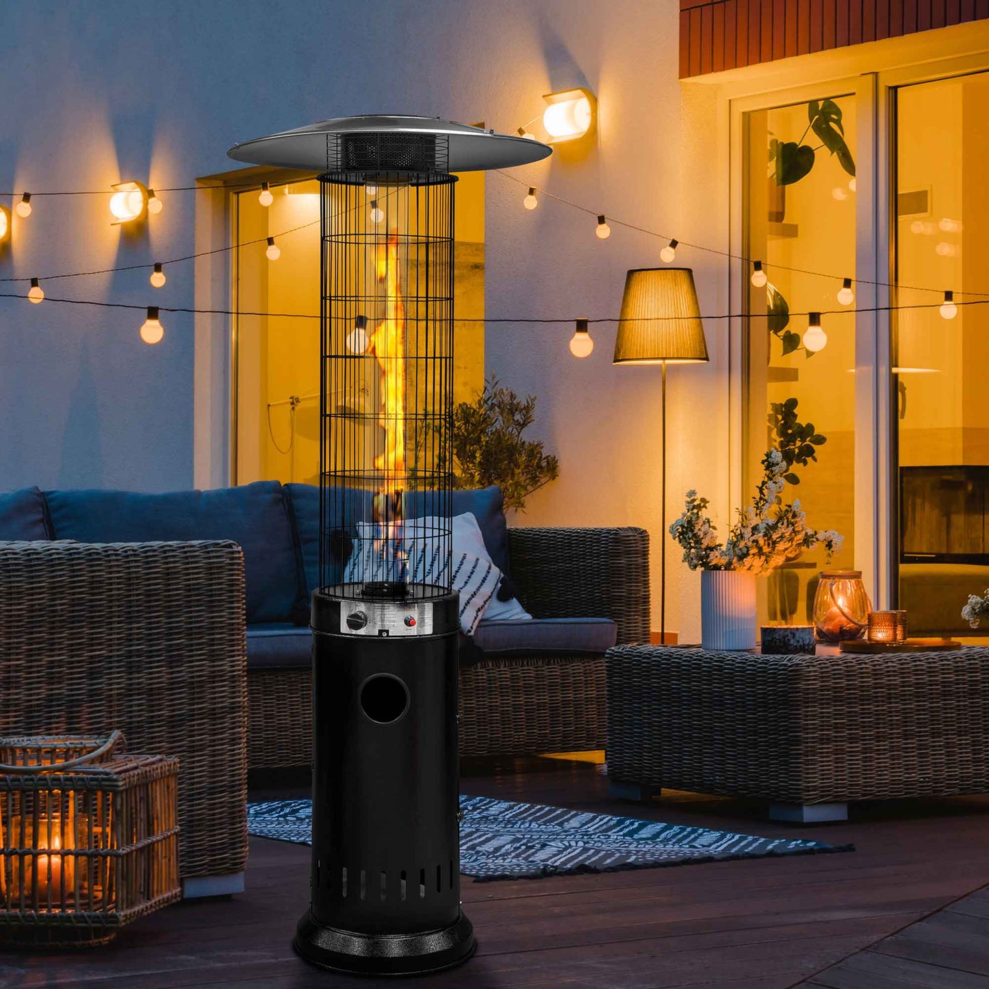 Freestanding Gas Patio Heater 13kW, Black - DG124