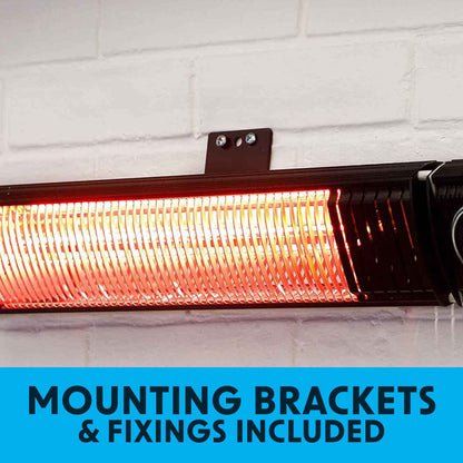 Infrared Outdoor 2000W Patio Heater with Wireless Speakers, Black - IPX5 Rated - DG125