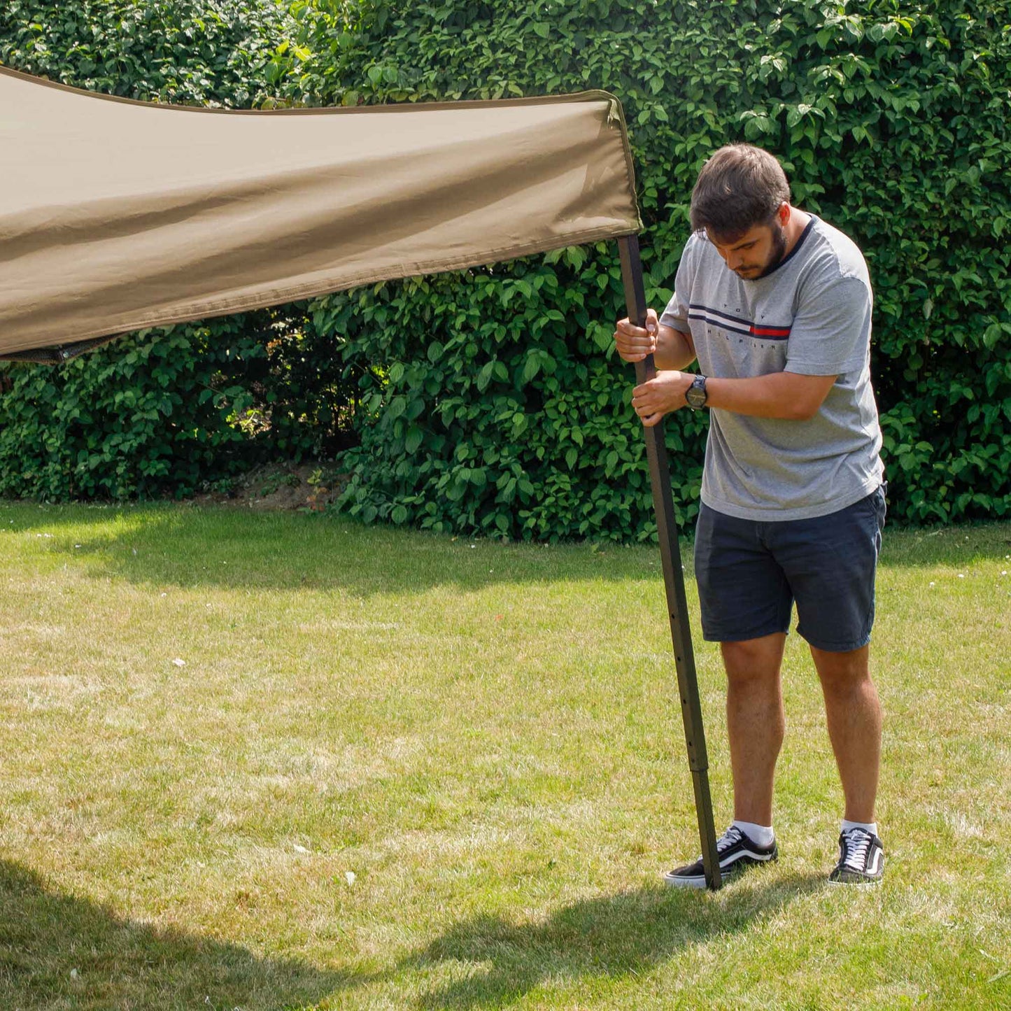 Premium 2x2m Pop-Up Gazebo & Side Walls, Water Resistant with Carry Bag, Stakes & Weight Bags - Beige - DG160