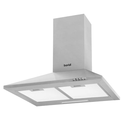 Baridi 60cm Chimney Style Cooker Hood with Carbon Filters, Stainless Steel - DH126