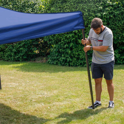 Premium 3x3m Pop-Up Gazebo & Side Walls, Water Resistant with Carry Bag, Stakes & Weight Bags - Blue - DG165