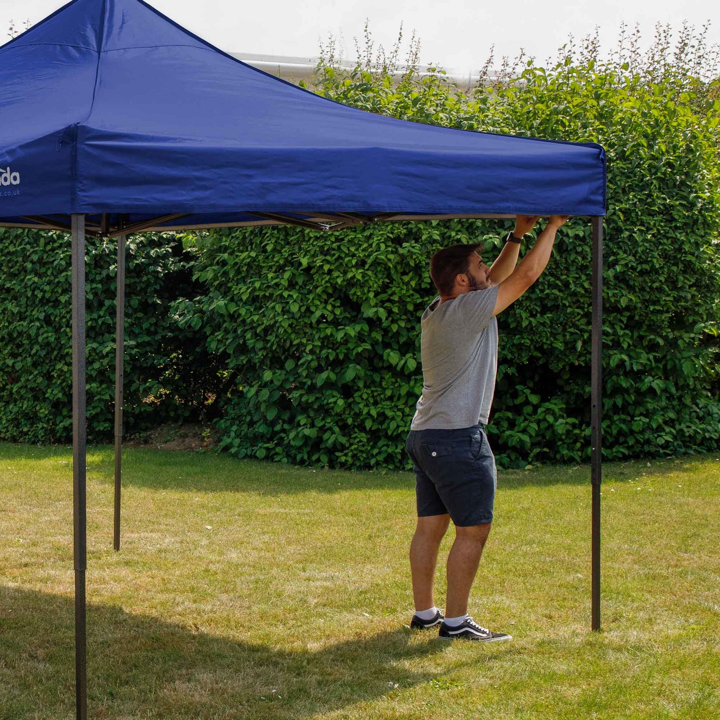 Premium 3x3m Pop-Up Gazebo & Side Walls, Water Resistant with Carry Bag, Stakes & Weight Bags - Blue - DG165