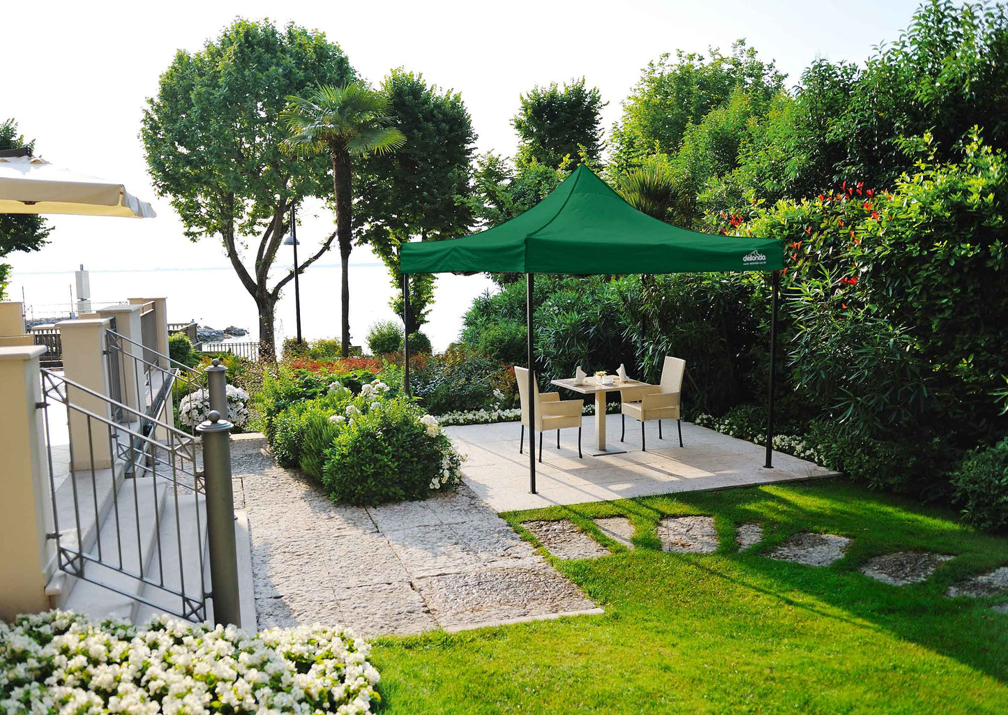 Premium 2x2m Pop-Up Gazebo & Side Walls, Water Resistant with Carry Bag, Stakes & Weight Bags - Green - DG162