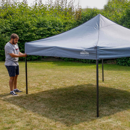 Premium 3x3m Pop-Up Gazebo & Side Walls, Water Resistant with Carry Bag, Rope, Stakes & Weight Bags - Grey - DG167